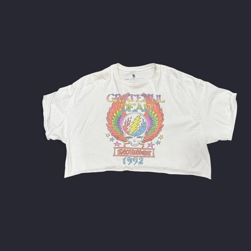 Junk Food Grateful Dead Winged Skill Flea Market Crop Tee Size XL - Picture 2 of 3